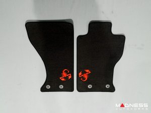 FIAT 124 Floor Mats - Black Carpet w/ Red Scorpion